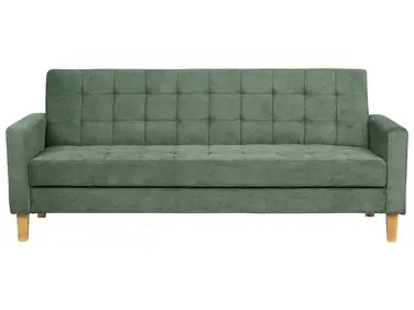 Sofa Bed 3 Seater VEHKOO Fabric Dark Green - Living Room