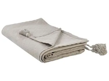 Bedspread LINDULA Cotton 200 x 220 cm Taupe - Home Accessories