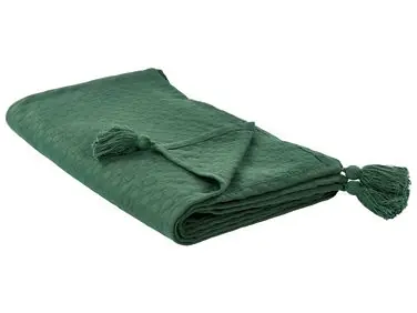 Bedspread LINDULA Cotton 200 x 220 cm Green - Home Accessories