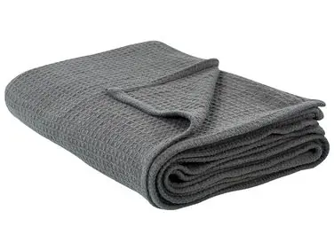 Bedspread RAGALA Cotton 200 x 220 cm Dark Grey - Home Accessories