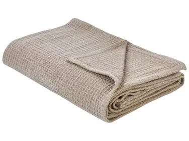 Bedspread RAGALA Cotton 200 x 220 cm Taupe - Home Accessories