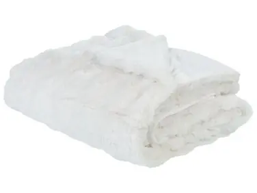 Blanket SALKA Faux Fur 150 x 200 cm White - Home Accessories
