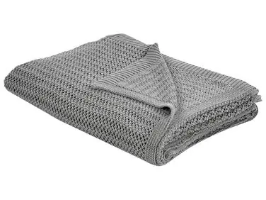 Bedspread ILEN Cotton 150 x 200 cm Grey - Home Accessories