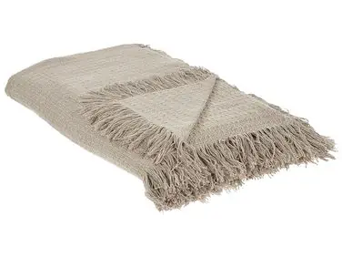 Bedspread YERBENT Cotton 220 x 240 cm Taupe - Home Accessories