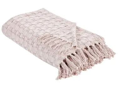 Bedspread BERE Cotton 200 x 220 cm Pastel Pink - Home Accessories