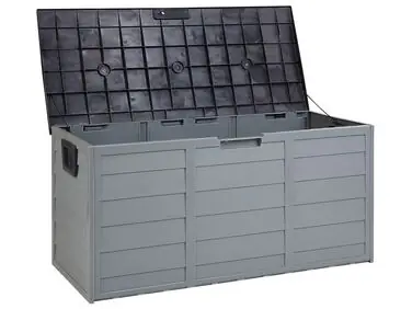 Storage Box LOCARNO 112 cm 50 cm Grey - Garden & Balcony