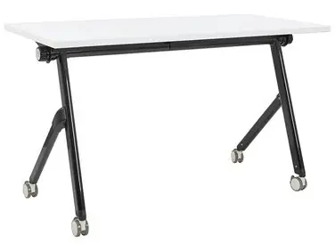 Foldable Office Desk BENDI White 120 cm 60 cm with Wheels - Home Office
