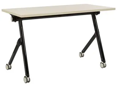 Foldable Office Desk BENDI Light Brown 120 cm 60 cm with Wheels - Home Office