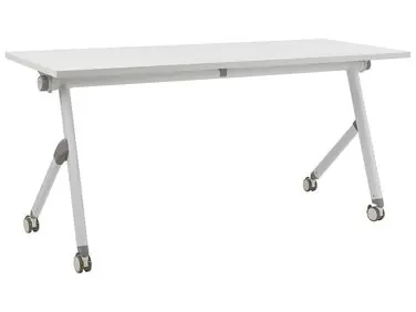 Foldable Office Desk BENDI White 160 cm 60 cm with Wheels - Home Office