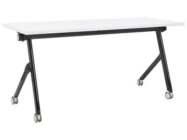 Foldable Office Desk BENDI White 160 cm 60 cm with Wheels - Home Office