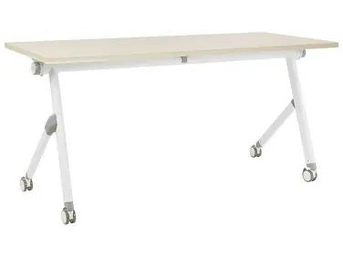 Foldable Office Desk BENDI Light Brown 160 cm 60 cm with Wheels - Home Office