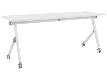 Foldable Office Desk BENDI White 180 cm 60 cm with Wheels - Home Office