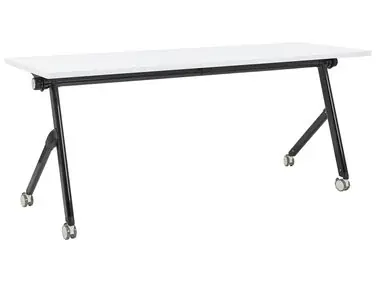Foldable Office Desk BENDI White 180 cm 60 cm with Wheels - Home Office