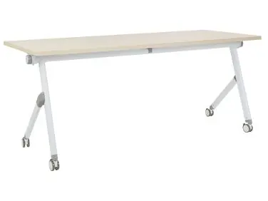 Foldable Office Desk BENDI Light Brown 180 cm 60 cm with Wheels - Home Office