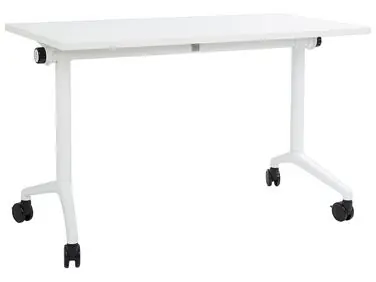Foldable Office Desk CAVI White 120 cm 60 cm with Wheels - Home Office