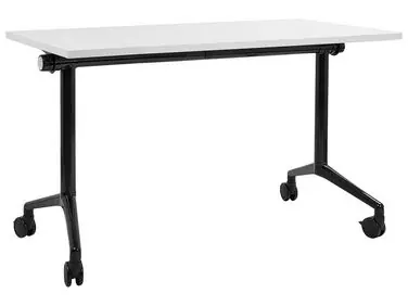 Foldable Office Desk CAVI White 120 cm 60 cm with Wheels - Home Office