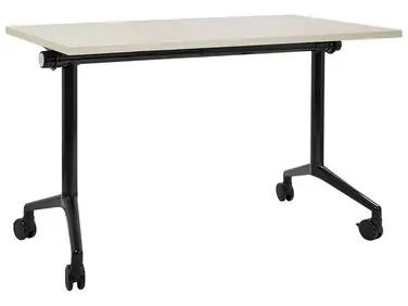 Foldable Office Desk CAVI Light Brown 120 cm 60 cm with Wheels - Home Office