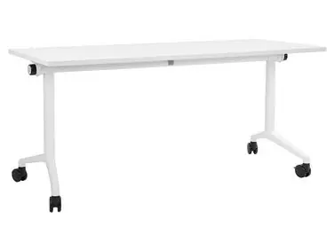 Foldable Office Desk CAVI White 160 cm 60 cm with Wheels - Home Office