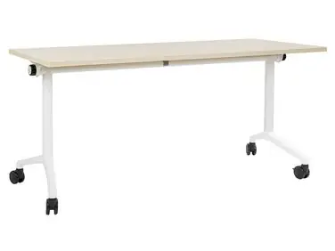 Foldable Office Desk CAVI Light Brown 160 cm 60 cm with Wheels - Home Office