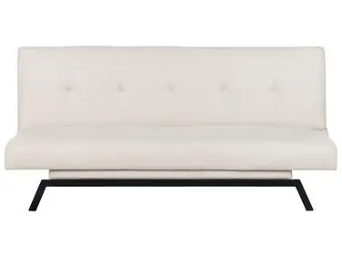 Sofa Bed 3 Seater LEEDS Fabric White - Living Room