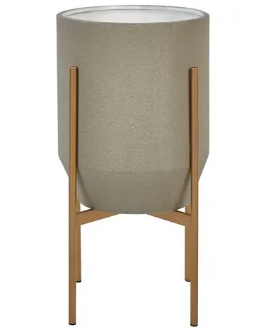 Maceta con patas HYBRIDUM Metal 33 cm Gris - Accesorios decorativos