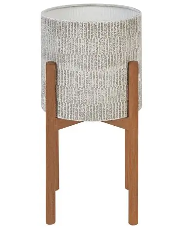 Maceta con patas PINSAPO Metal 30 cm Gris - Accesorios decorativos