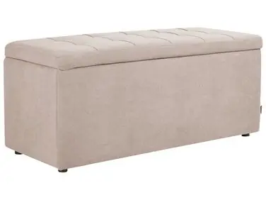 Otomana con almacenaje OREM Tela Beige - Sala de estar