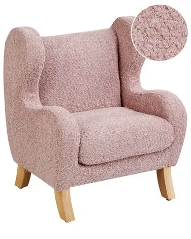 Sillón infantil FARUM Bouclé Rosa - Sala de estar