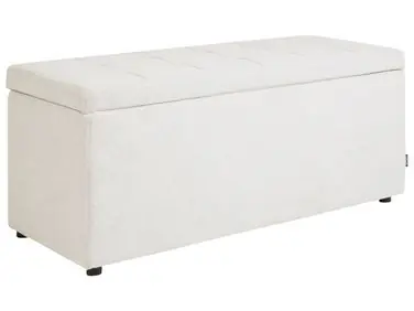 Otomana con almacenaje OREM Tela Blanco crema - Sala de estar