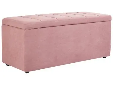 Otomana con almacenaje OREM Tela Rosa - Sala de estar