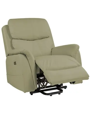 Sillón reclinable eléctrico GLORIE función de masaje Tela Verde - Sala de estar