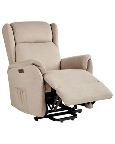 Sillón reclinable eléctrico ELEGY Con reposapiés Terciopelo Gris pardo - Sala de estar