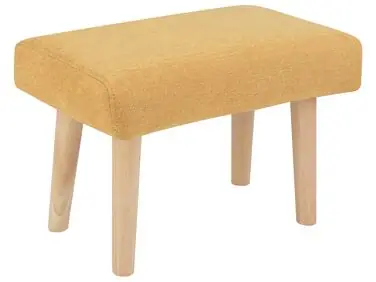 Footstool TAKOMA II Fabric Yellow - Living Room
