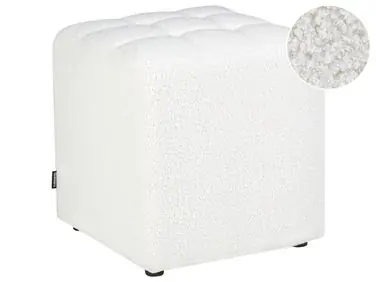 Pouffe KANSAS Boucle White - Living Room