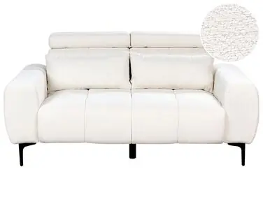 Sofá 2 plazas VEGAMO Bouclé Blanco - Sala de estar
