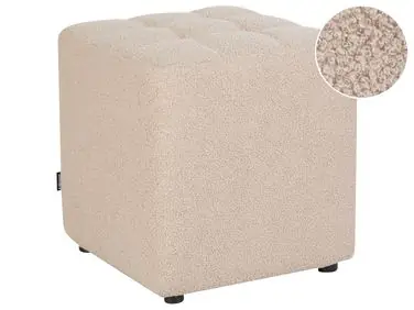 Puf KANSAS Bouclé Beige - Sala de estar
