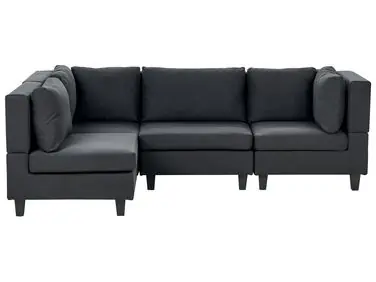 Sofá modular esquinero 4 plazas UNSTAD Derecha Negro Tela - Sala de estar