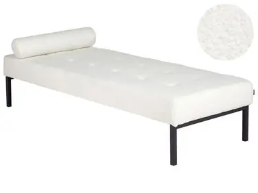 Chaise longue CHINON Bouclé Blanco - Sala de estar