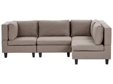 Sofá modular esquinero 4 plazas UNSTAD Izquierda Marrón Tela - Sala de estar