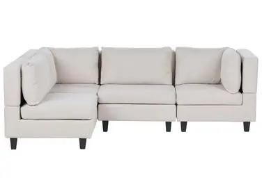 Sofá modular esquinero 4 plazas UNSTAD Derecha Beige claro Tela - Sala de estar