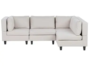 Sofá modular esquinero 4 plazas UNSTAD Izquierda Beige claro Tela - Sala de estar
