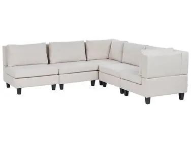 Sofá modular esquinero 5 plazas UNSTAD Izquierda Beige claro Tela - Sala de estar