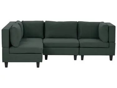 Sofá modular esquinero 4 plazas UNSTAD Derecha Verde oscuro Tela - Sala de estar
