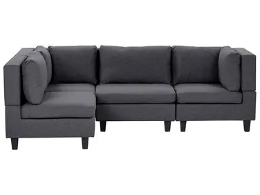 Sofá modular esquinero 4 plazas UNSTAD Derecha Gris oscuro Tela - Sala de estar