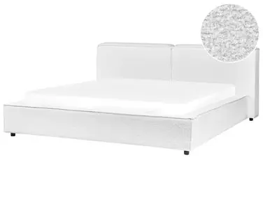 Bed Boucle LINARDS 180 x 200 cm (EU Super King) White - Bedroom