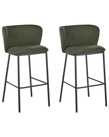 Conjunto de 2 sillas de bar MINA Verde oscuro - Comedor