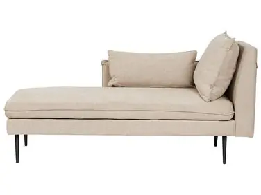 Chaise longue derecho YERRES Tela Beige - Sala de estar