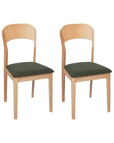 Conjunto de 2 sillas de comedor ALVIN Madera Marrón claro