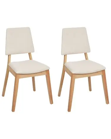 Conjunto de 2 sillas de comedor MERRILL Madera Beige claro