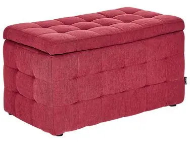 Storage Ottoman MICHIGAN Fabric Red - Living Room
